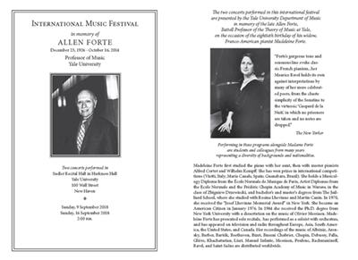 Sept 2018 Allen Forte Festival