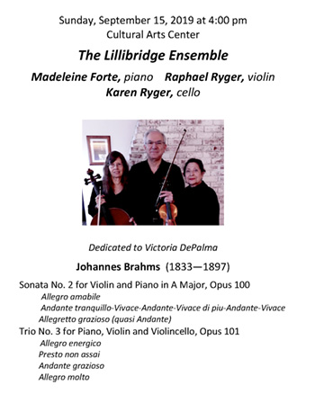 Sept 15, 2019 Trio Recital